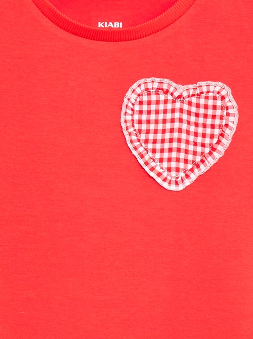 T-shirt met vichy patch - Kiabi