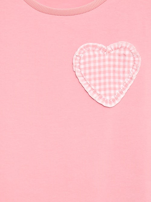 T-shirt met vichy patch - Kiabi