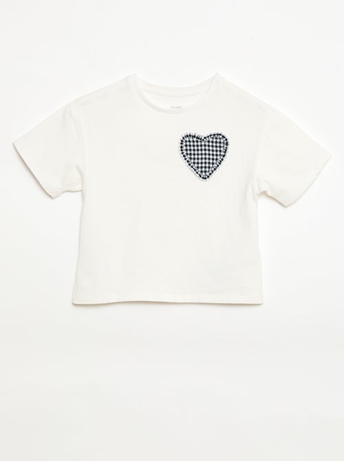 T-shirt met vichy patch - Kiabi