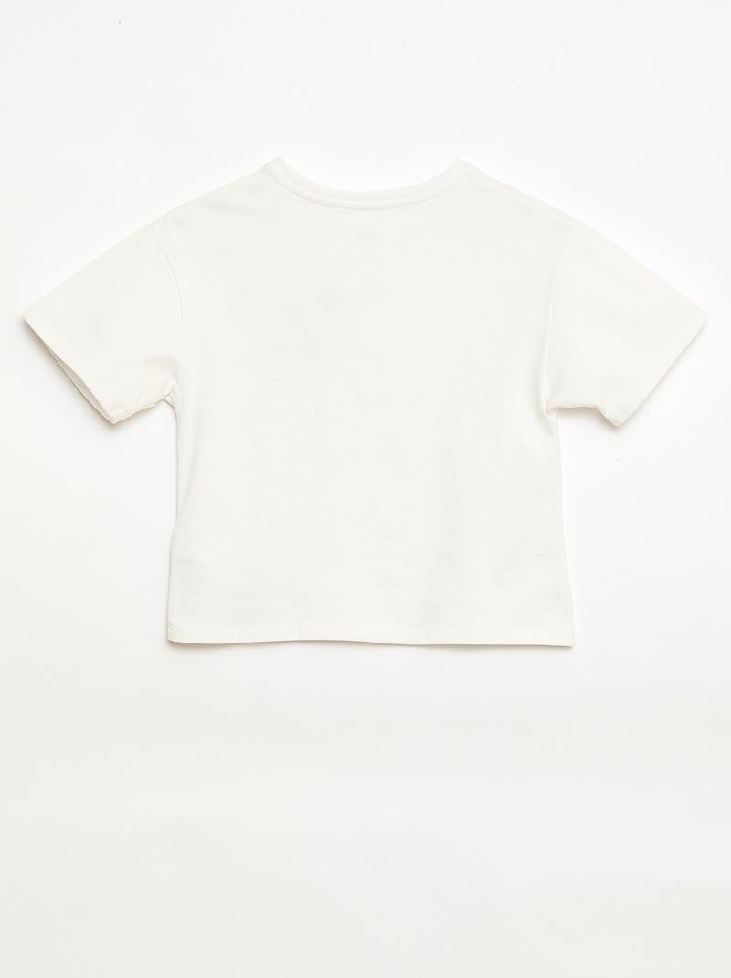 T-shirt met vichy patch Wit - Kiabi