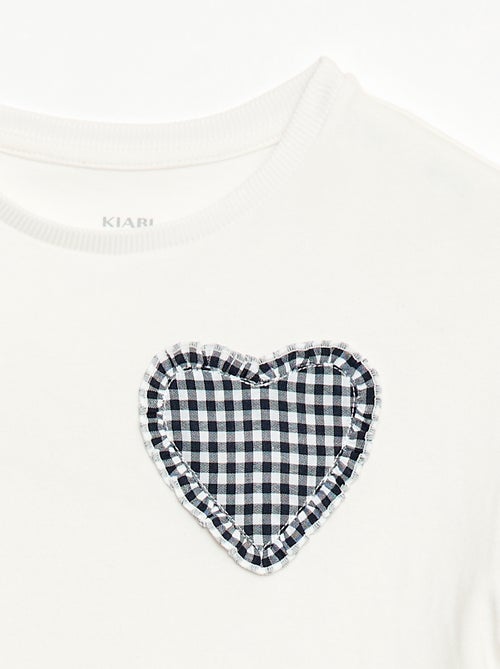 T-shirt met vichy patch - Kiabi