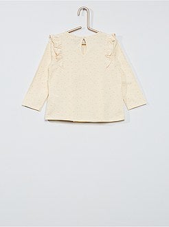 T-shirt met volant + geribde legging - Kiabi