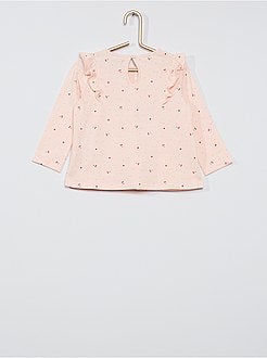 T-shirt met volant + geribde legging - Kiabi