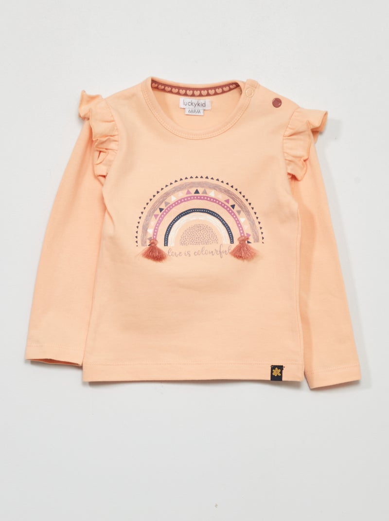 T-shirt met volants aan de mouwen ROSE - Kiabi