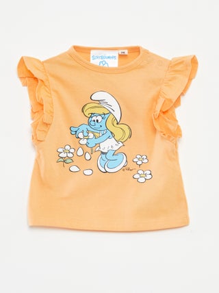 T-shirt met volants 'De Smurfen'