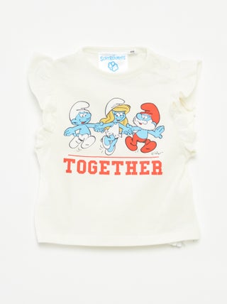 T-shirt met volants 'De Smurfen'