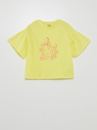 T-shirt met vruchtenprint en korte mouw