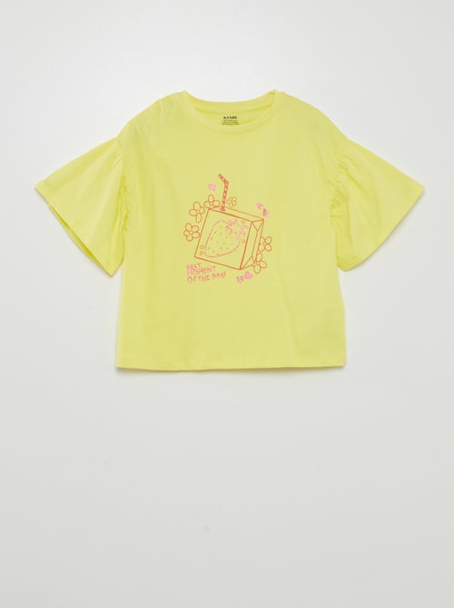 T-shirt met vruchtenprint en korte mouw - Kiabi