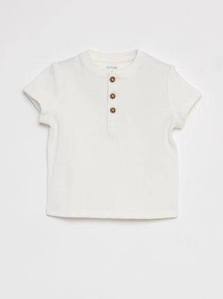 T-shirt met wafeltextuur