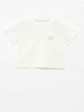 T-shirt met wafeltextuur