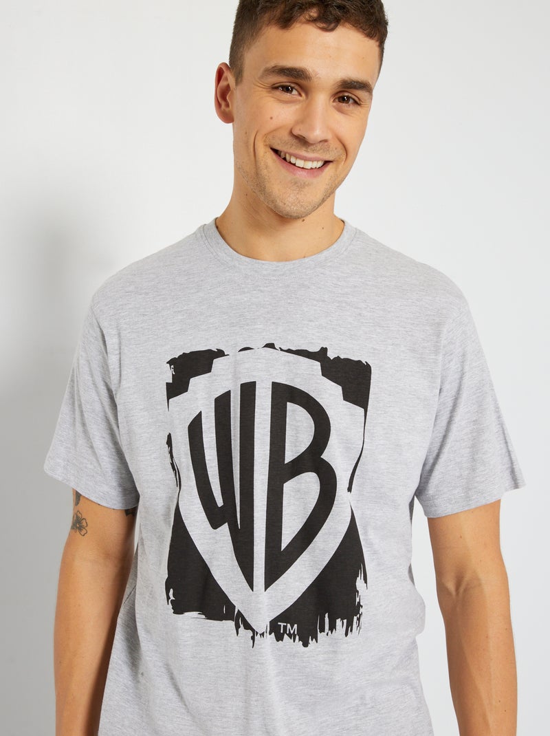 T-shirt met Warner-print grijs gemêleerd - Kiabi