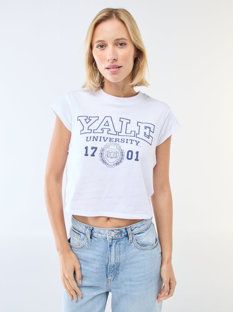 T-shirt met 'Yale'-print Wit - Kiabi