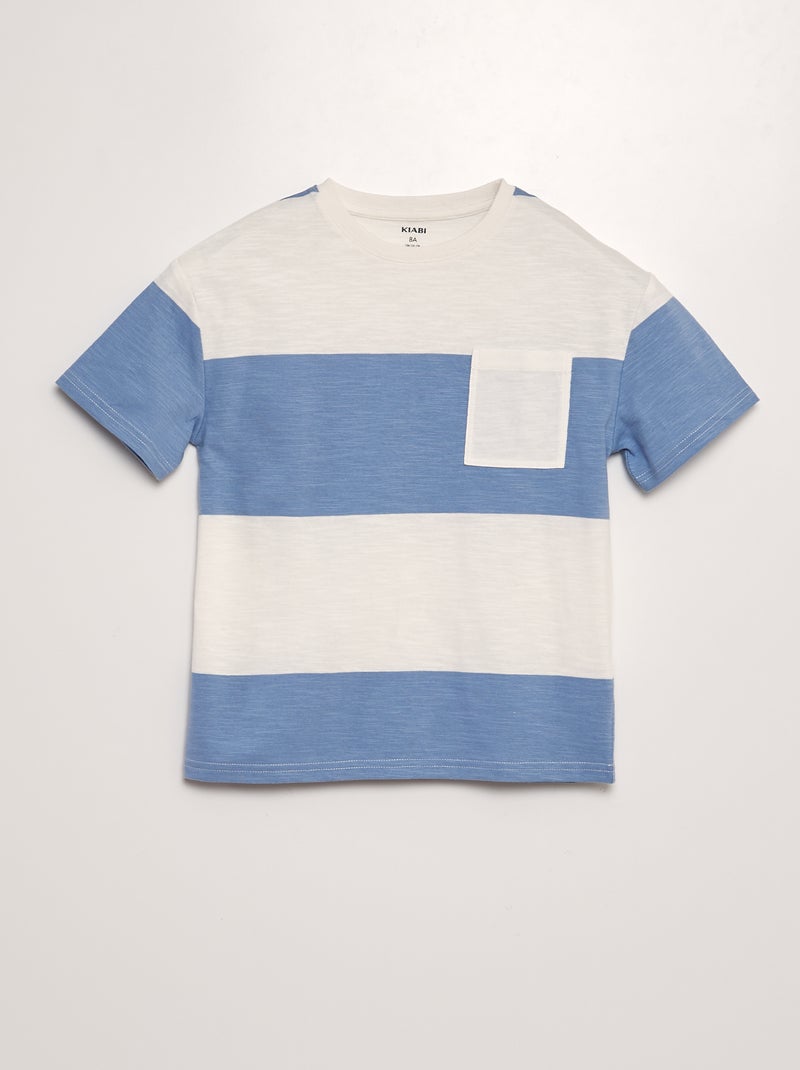T-shirt met zakje BLAUW - Kiabi