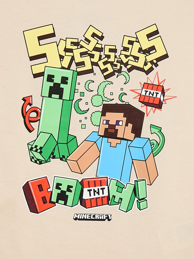 T-shirt 'Minecraft' met korte mouwen Biege - Kiabi
