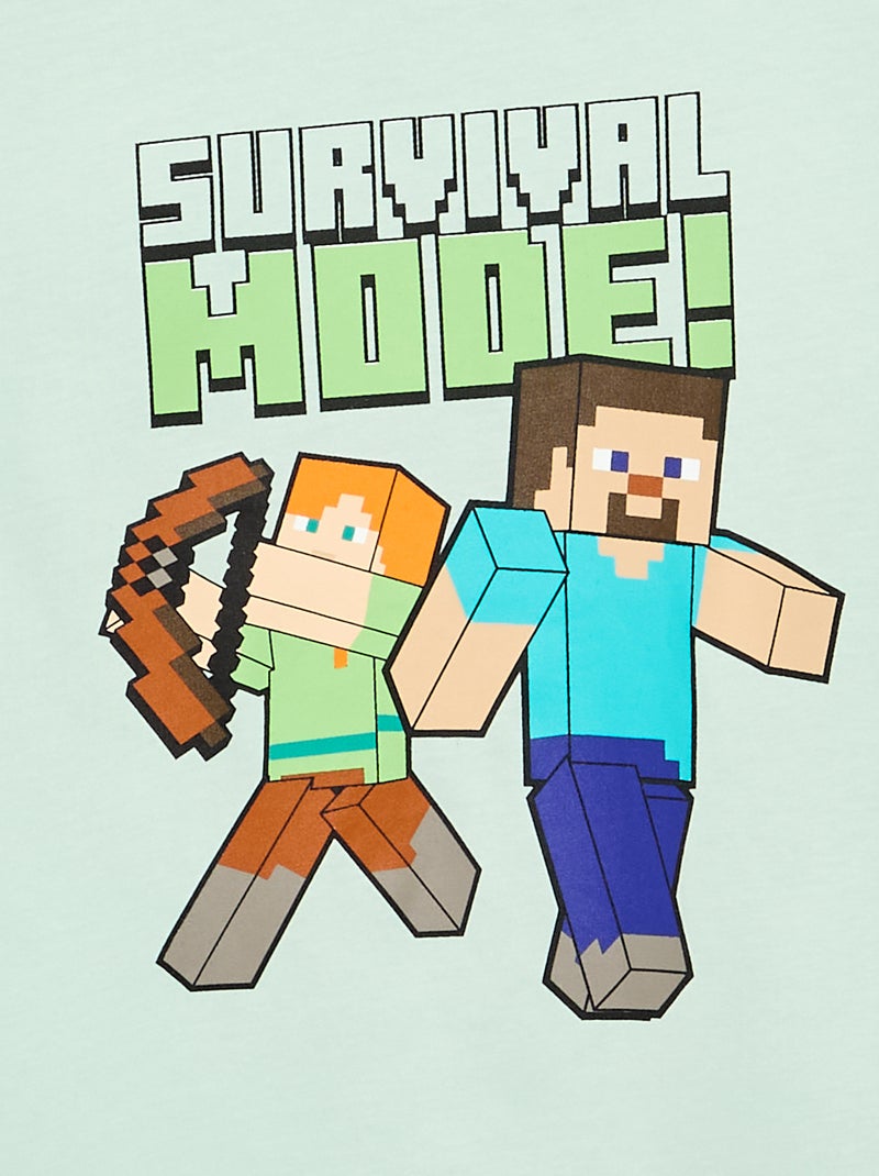 T-shirt 'Minecraft' met korte mouwen Blauw - Kiabi