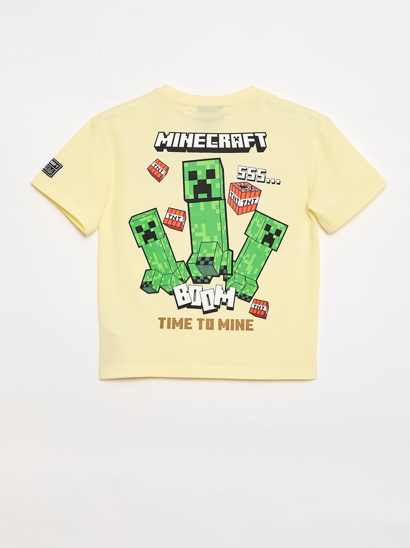 T-shirt 'Minecraft' met korte mouwen Geel - Kiabi