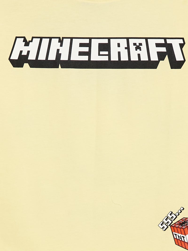 T-shirt 'Minecraft' met korte mouwen Geel - Kiabi