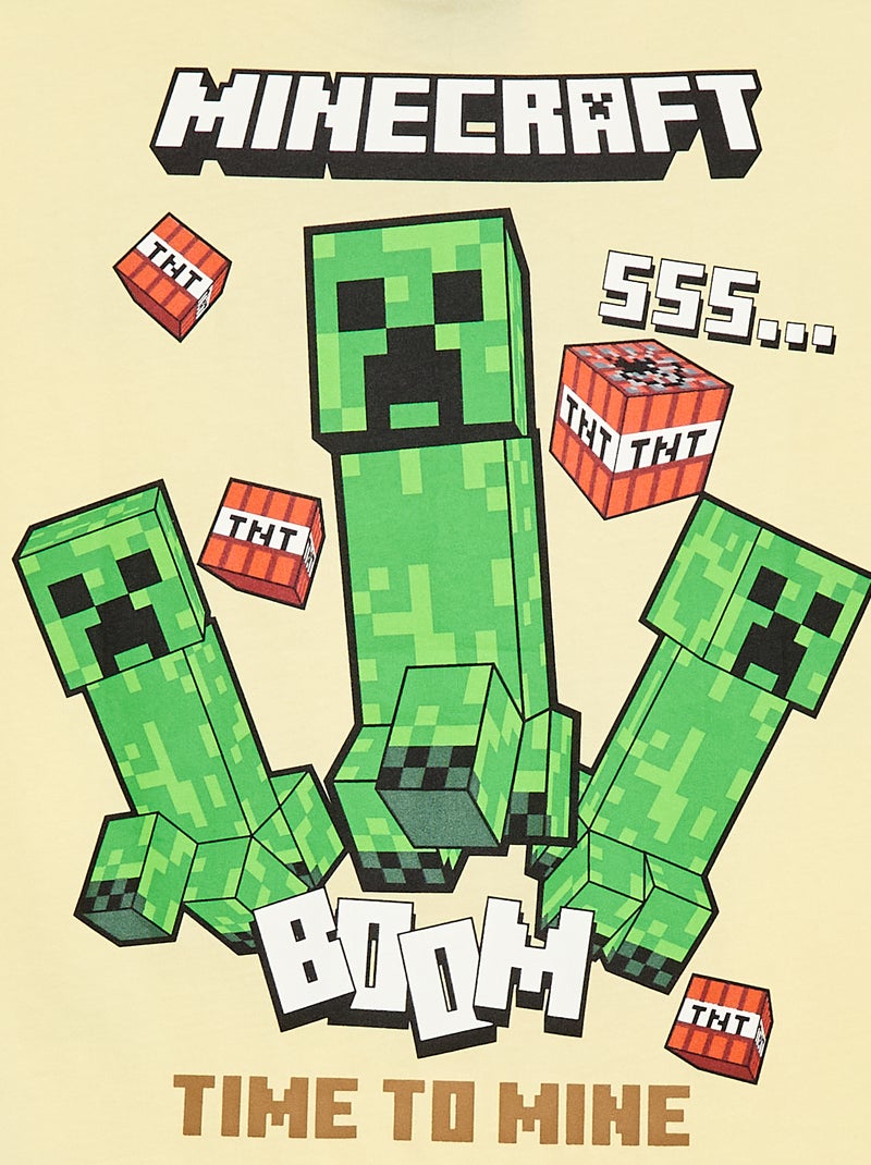 T-shirt 'Minecraft' met korte mouwen Geel - Kiabi