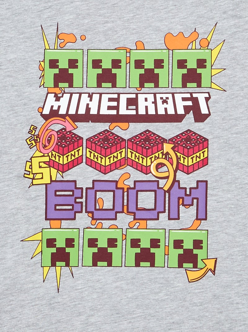 T-shirt 'Minecraft' met korte mouwen Grijs - Kiabi
