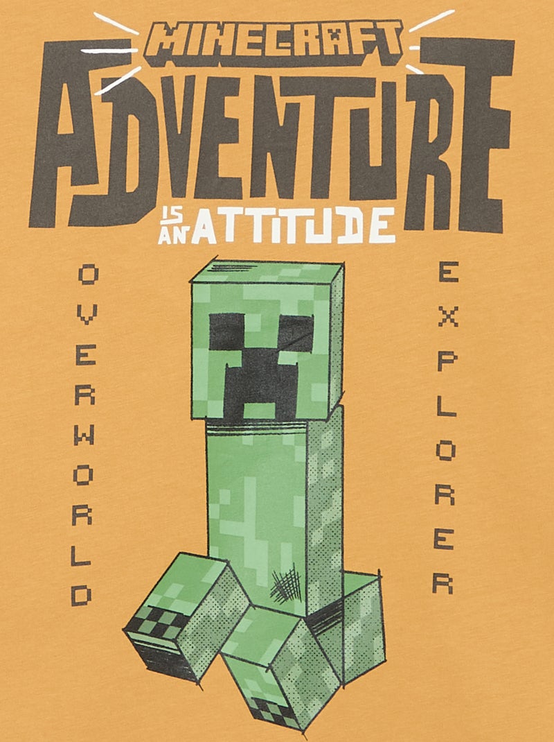 T-shirt 'Minecraft' met korte mouwen Mosterdgeel - Kiabi
