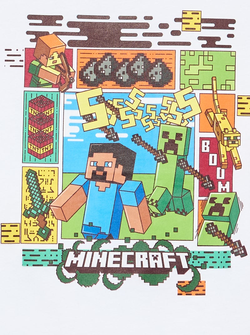 T-shirt 'Minecraft' met korte mouwen Wit - Kiabi