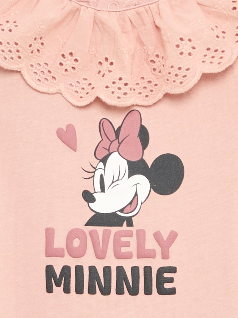 T-shirt 'Minnie' van 'Disney' met korte mouwen en kraagje Rose - Kiabi