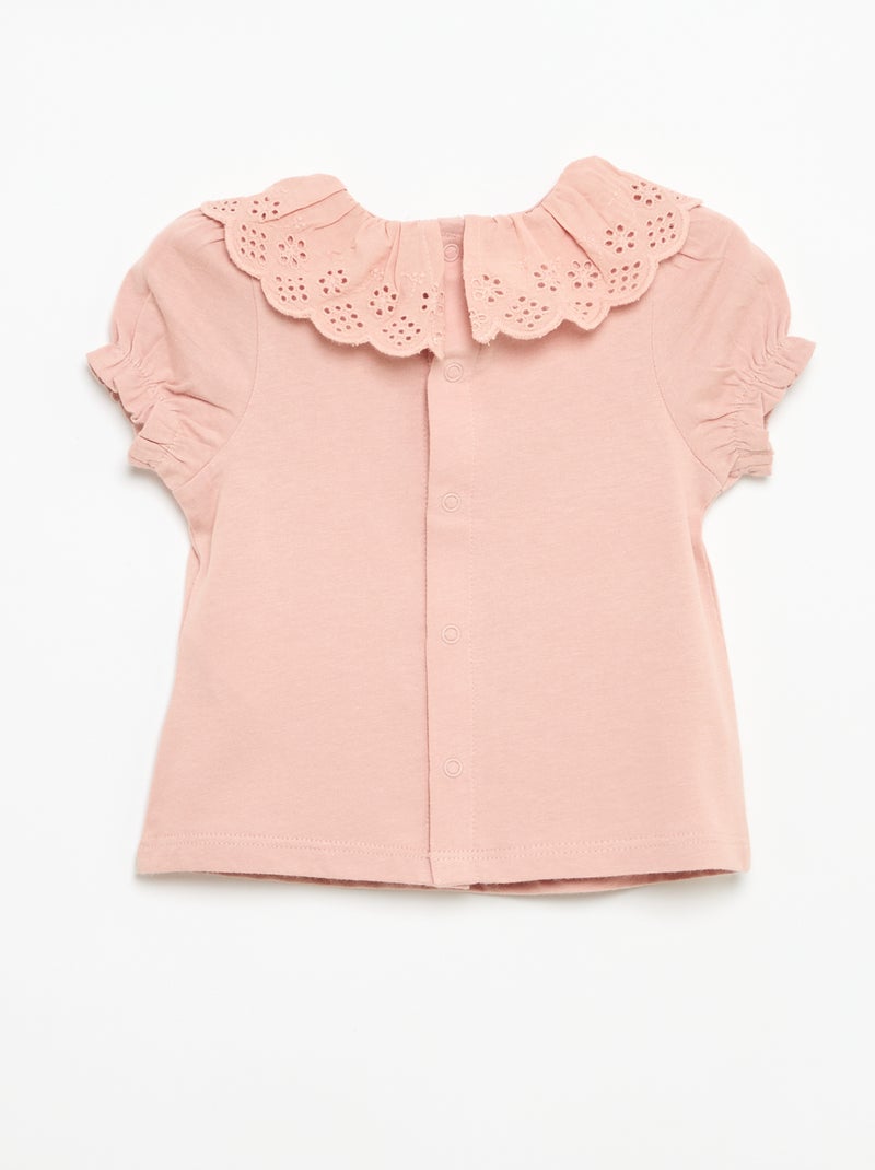 T-shirt 'Minnie' van 'Disney' met korte mouwen en kraagje Rose - Kiabi