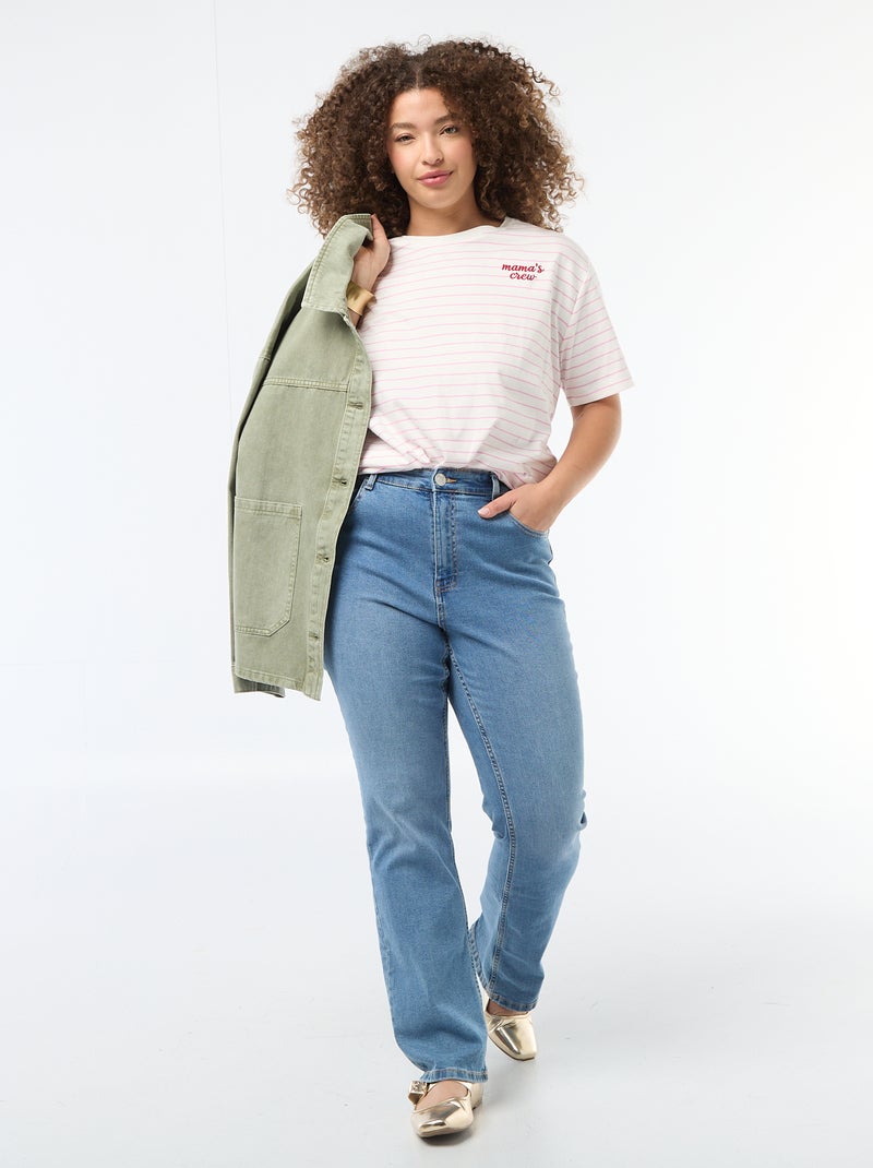 T-shirt 'Moederdag' met print en korte mouwen Rose - Kiabi