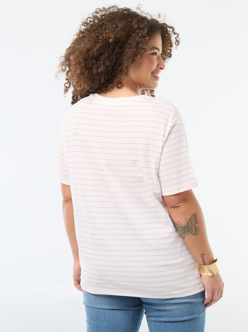 T-shirt 'Moederdag' met print en korte mouwen Rose - Kiabi