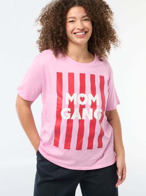 T-shirt 'Moederdag' met print en korte mouwen - Kiabi