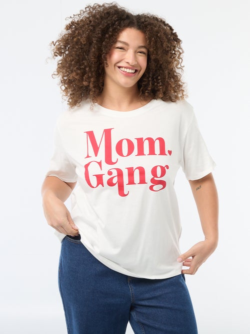 T-shirt 'Moederdag' met print en korte mouwen - Kiabi