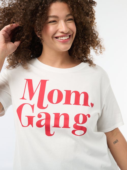 T-shirt 'Moederdag' met print en korte mouwen - Kiabi
