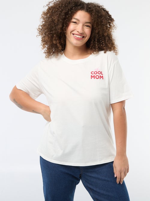 T-shirt 'Moederdag' met print en korte mouwen - Kiabi