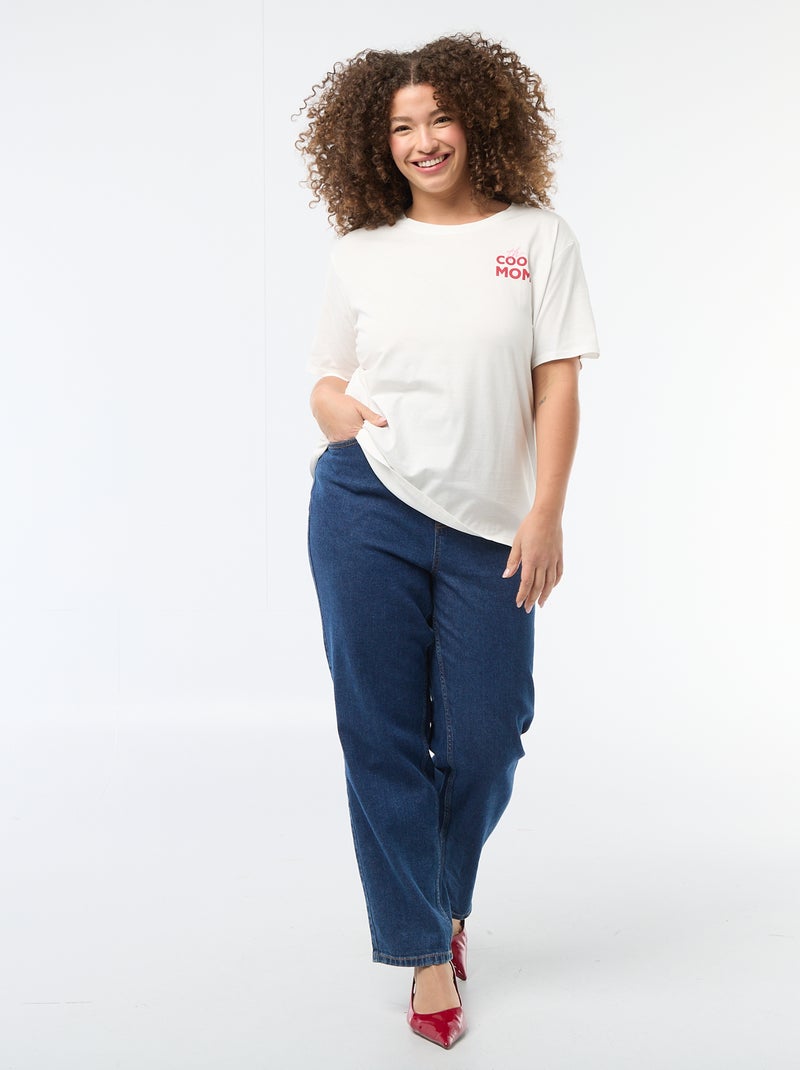 T-shirt 'Moederdag' met print en korte mouwen Wit - Kiabi