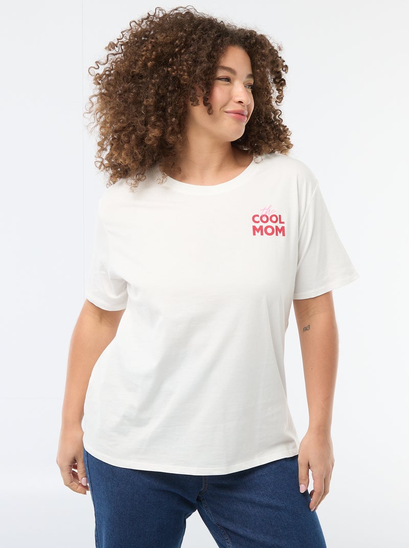 T-shirt 'Moederdag' met print en korte mouwen Wit - Kiabi