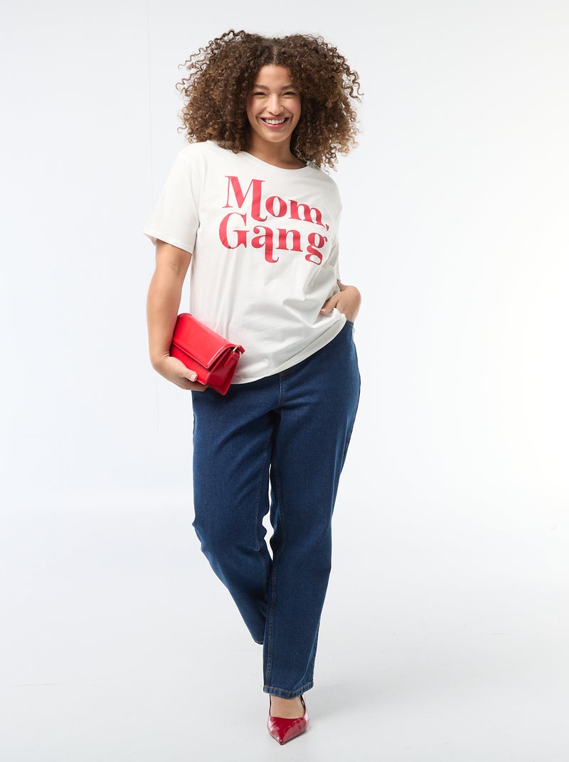 T-shirt 'Moederdag' met print en korte mouwen Wit - Kiabi