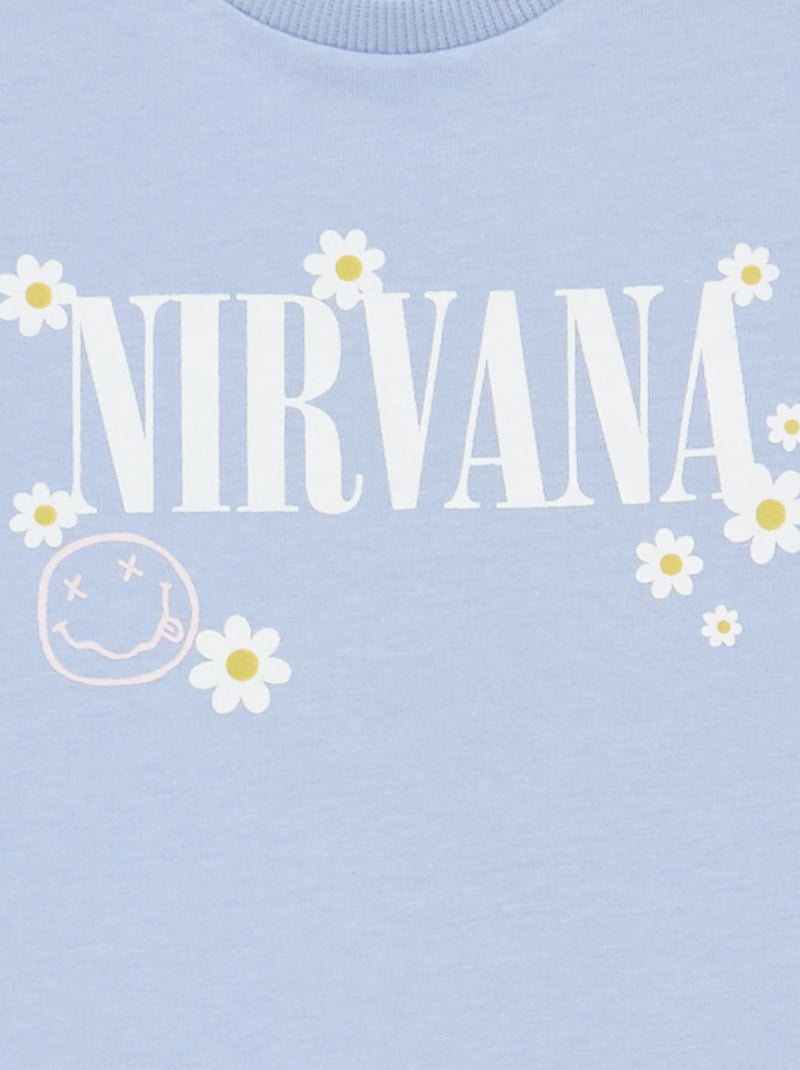 T-shirt 'Nirvana' met korte mouwen Blauw - Kiabi