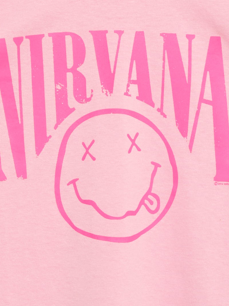 T-shirt 'Nirvana' met korte mouwen Rose - Kiabi