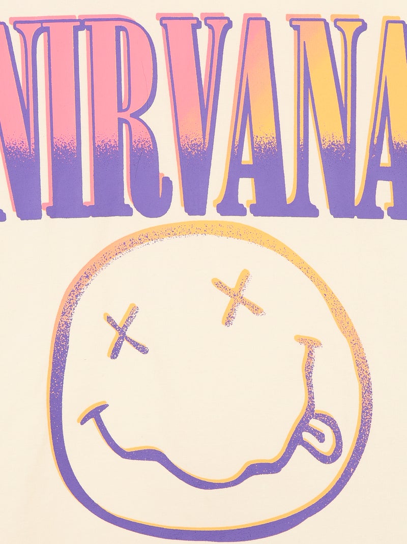T-shirt 'Nirvana' met korte mouwen Wit - Kiabi