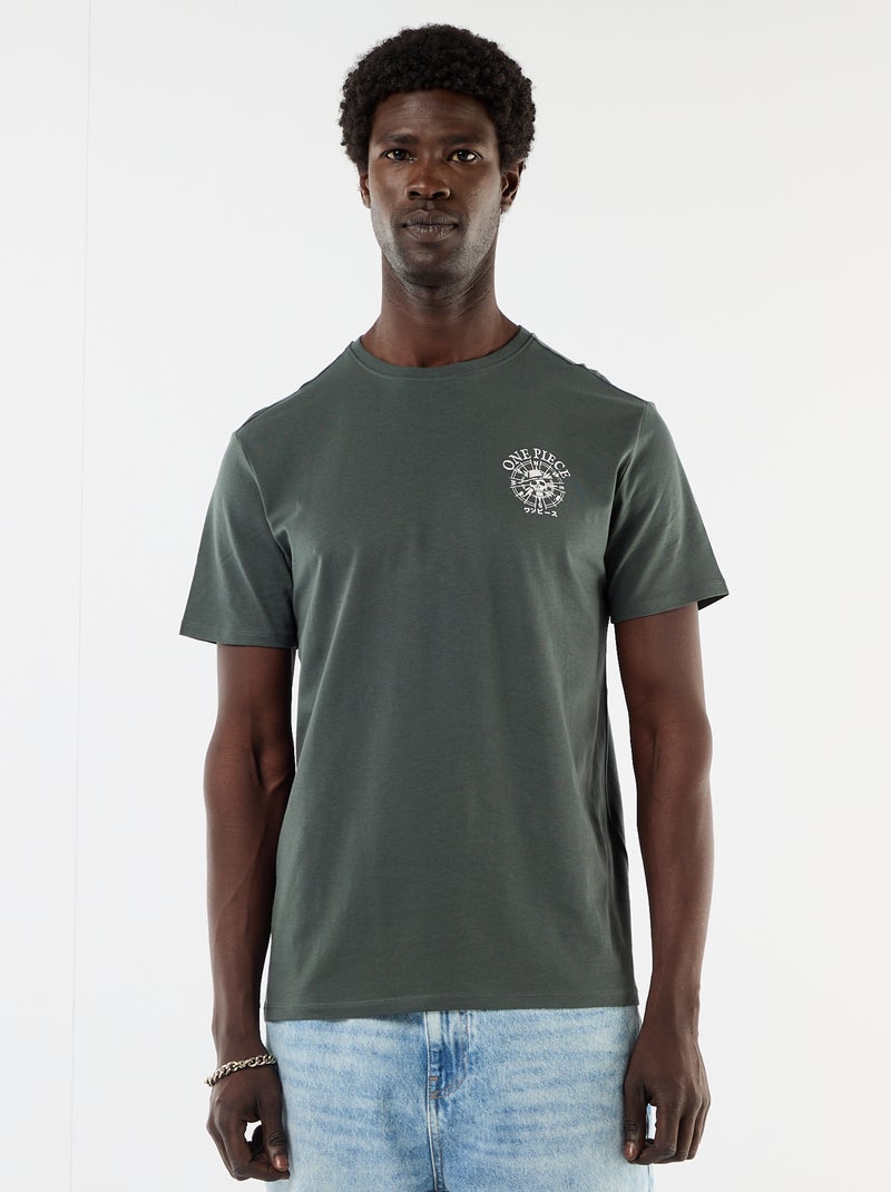 T-shirt 'One Piece' aan twee zijden bedrukt Groen - Kiabi