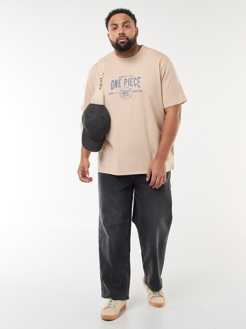 T-shirt 'One Piece' met korte mouwen Biege - Kiabi