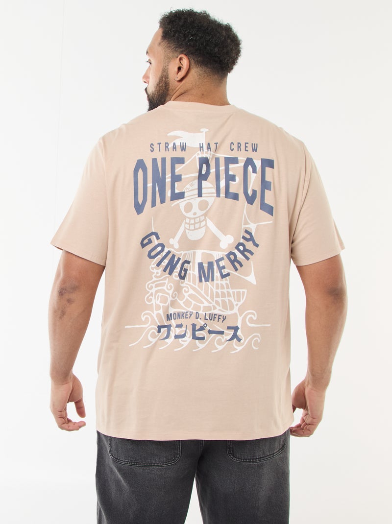T-shirt 'One Piece' met korte mouwen Biege - Kiabi
