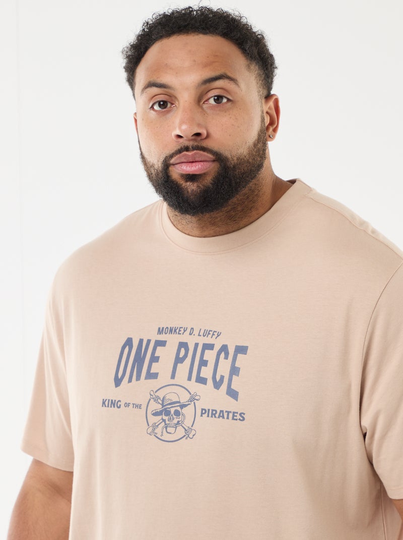 T-shirt 'One Piece' met korte mouwen Biege - Kiabi