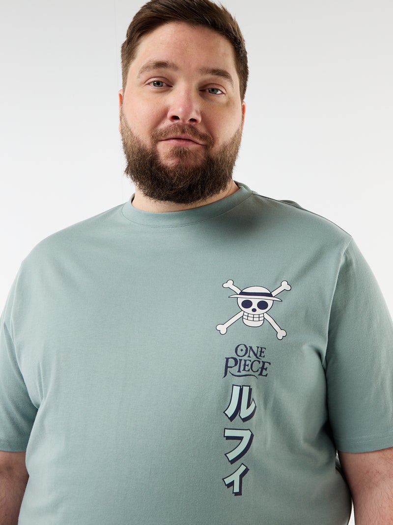 T-shirt 'One Piece' met print voor- en achterkant Blauw - Kiabi