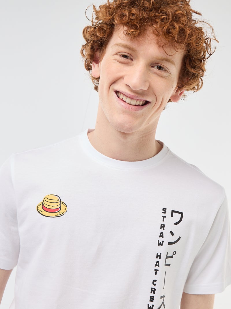 T-shirt 'One Piece' van effen katoen Wit - Kiabi