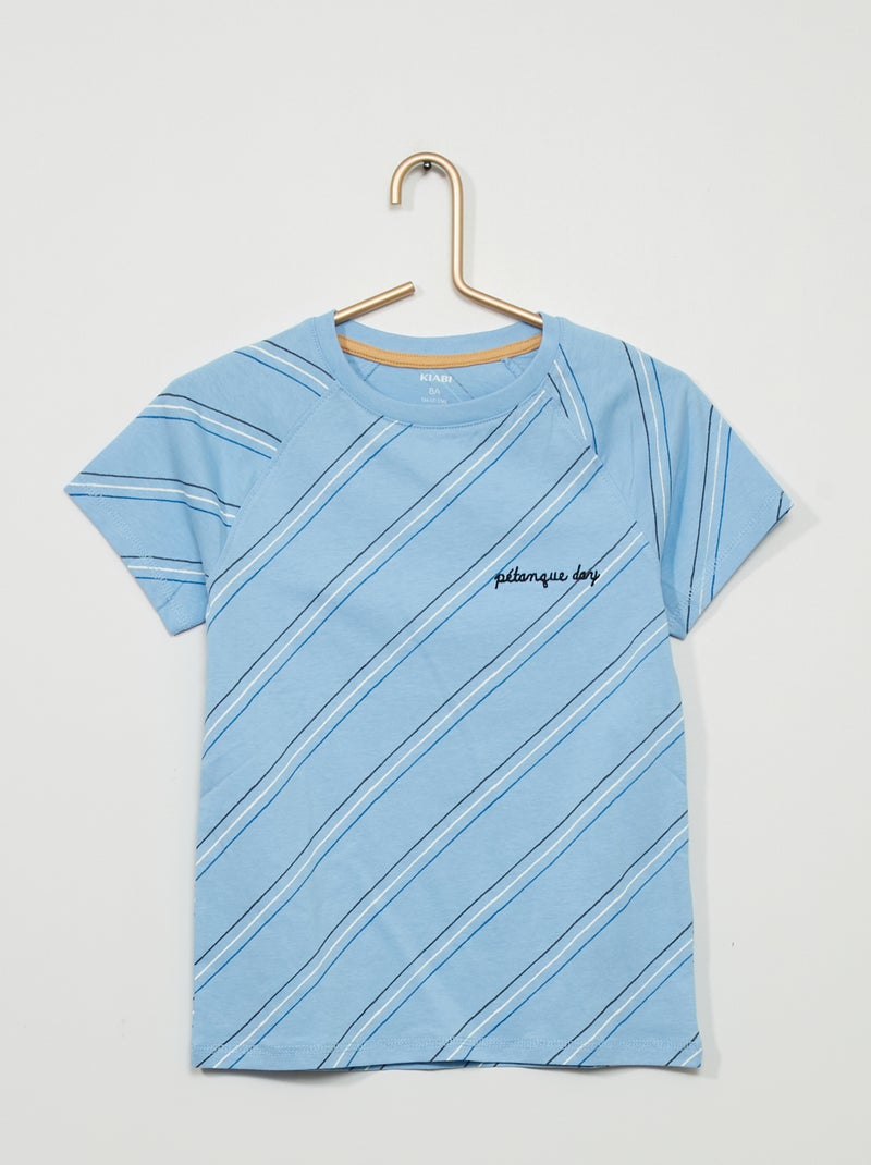 T-shirt 'petanque day' BLAUW - Kiabi