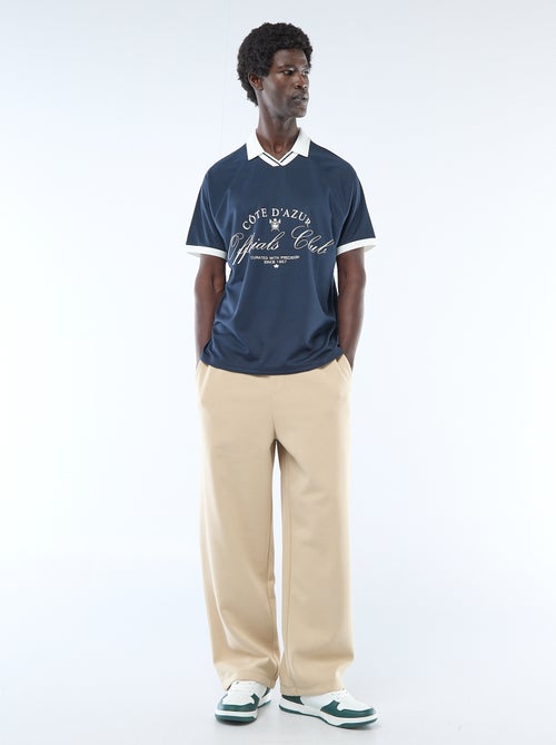T-shirt polo met print en boodschap - Kiabi