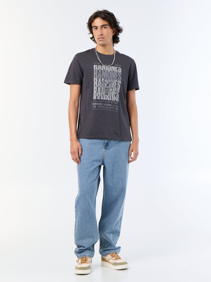 T-shirt 'Ramones' met korte mouwen Zwart - Kiabi