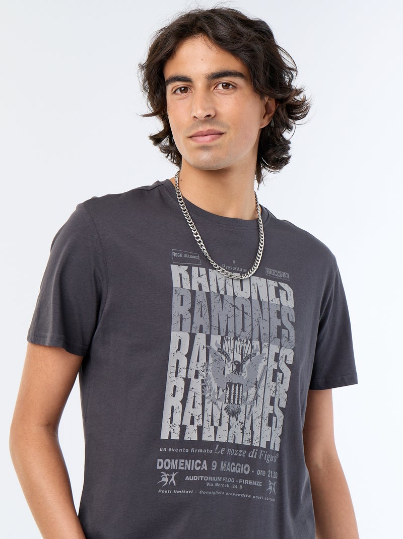 T-shirt 'Ramones' met korte mouwen Zwart - Kiabi