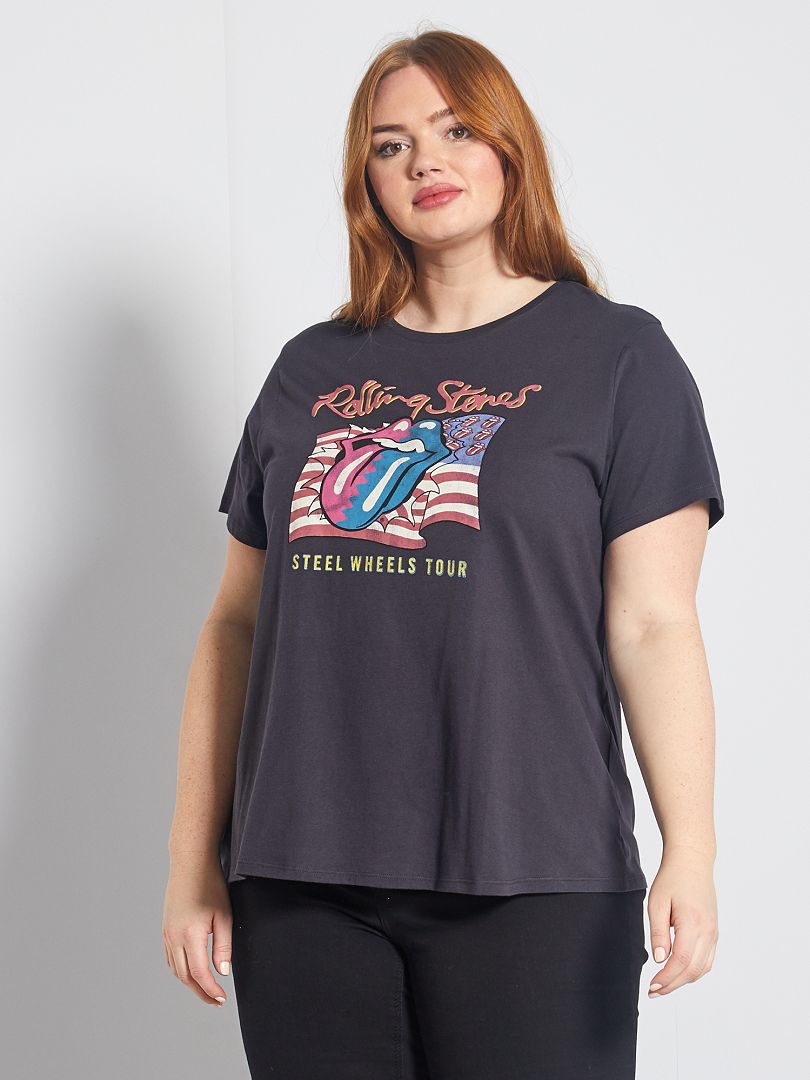T-shirt 'Rolling Stones' donkergrijs - Kiabi